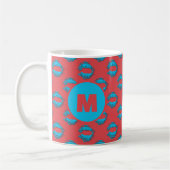Mug Red and Blue XOXO Kissing Lips Personalized (Gauche)