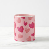 Mug Red and Pink Heart Personalized Monogram Name (Centre)