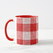 Mug Red and White Bold Checkered Plaid Design  (Gauche)