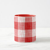 Mug Red and White Bold Checkered Plaid Design  (Centre)