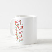 Mug Red And White Candy Cane Santa Christmas Xmas Ligh (Devant gauche)