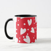 Mug Red and White Heart Pattern | Cute Valentine Love  (Gauche)