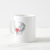 Mug Red Angel Coeur avec ailes (Devant gauche)