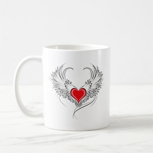 Mug Red Angel Coeur avec ailes (Gauche)