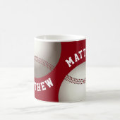 Mug Red Baseball Avec Nom Personnalisé Sports (Centre)