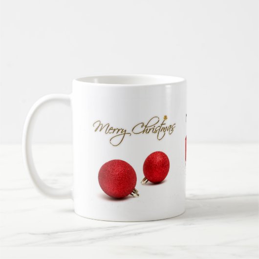 Mug Red Baubles Joyeux Noël maman (Gauche)