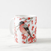 Mug Red Berries Bullfinches Motif aquarelle (Devant gauche)