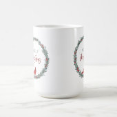Mug Red Berries Wreath and Red Cardinal Christmas (Centre)