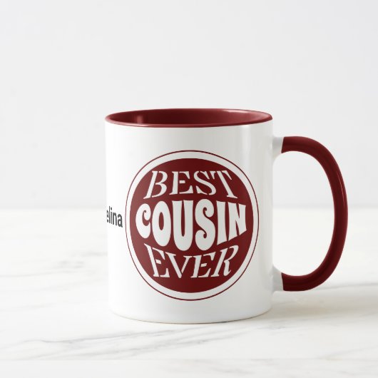 Mug Red BEST COUSIN JAMAIS personnalisé (Droite)