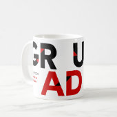 Mug Red Big Bold Angle-Cut Lettres Graduation (Devant gauche)