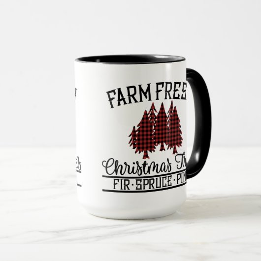Mug red, Black Buffalo Plaid Christmas Trees (Devant droit)