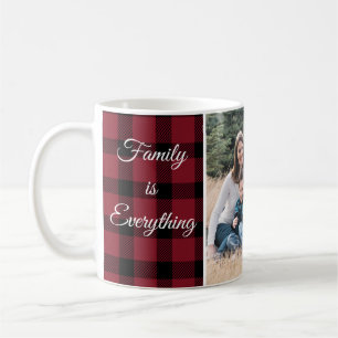Mug Red Black Buffalo Plaid Family Citation Nom Photo