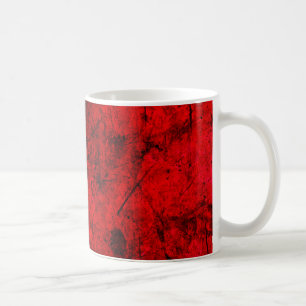 Mug Red Black grunge art graphique numérique abstrait