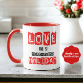 Mug Red Black Love est une typographie de vacances tou