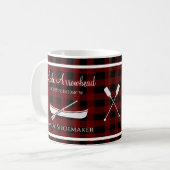 Mug Red Black Plai avec nom de lac (Devant gauche)