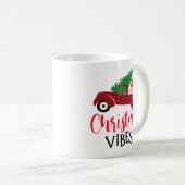Mug Red Black Plaid Pattern Rustic Christmas Truck (Devant droit)