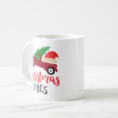 Mug Red Black Plaid Pattern Rustic Christmas Truck  (Devant gauche)