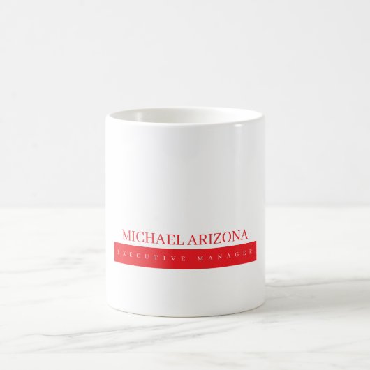 Mug Red Black & White Minimalist Simple Plain Modern (Centre)