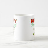 Mug Red Buffalo Plaid Empreinte de patte Christmas (Centre)