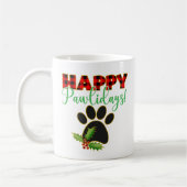 Mug Red Buffalo Plaid Empreinte de patte Christmas (Gauche)