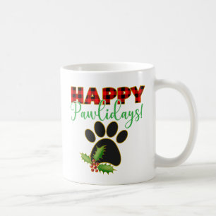 Mug Red Buffalo Plaid Empreinte de patte Christmas