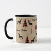 Mug Red Buffalo Plaid & Joyeux bois de Noël (Gauche)