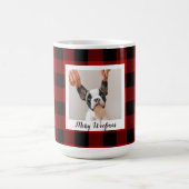 Mug Red Buffalo Plaid & Joyeux Woofmas Avec Photo Chie (Centre)