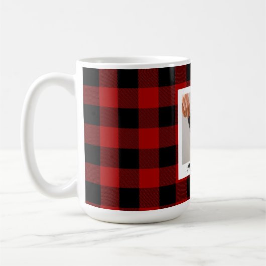 Mug Red Buffalo Plaid & Joyeux Woofmas Avec Photo Chie (Gauche)