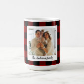 Mug Red Buffalo Plaid & Nom Personnel Et Photo (Centre)