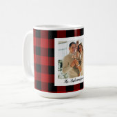 Mug Red Buffalo Plaid & Nom Personnel Et Photo (Devant gauche)