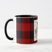 Mug Red Buffalo Plaid & Nom Personnel Et Photo (Gauche)