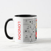 Mug Red Bus Hearts Music (Gauche)