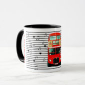 Mug Red Bus Hearts Music (Devant gauche)