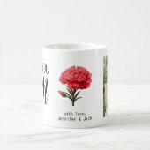 Mug Red Carnation I Love You Mom Photo (Centre)