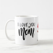 Mug Red Carnation I Love You Mom Photo (Gauche)