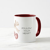 Mug Red Cherries with Cream White Stripes Bow (Devant droit)