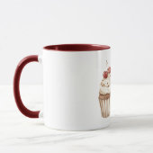 Mug Red Cherry Hearts Vanilla Cupcake   (Gauche)