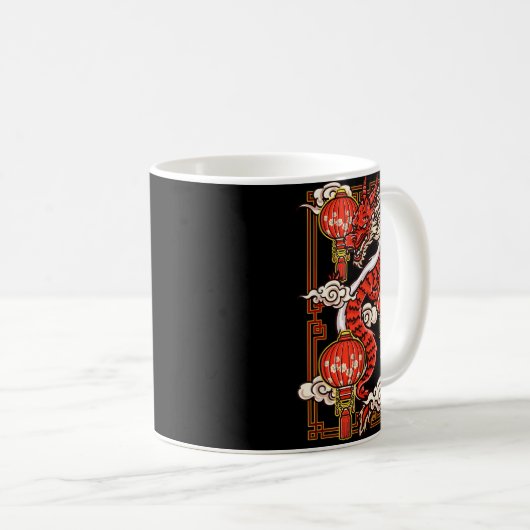 Mug Red Chinese New Year Of The Dragon 2024 Lanterns C (Devant droit)
