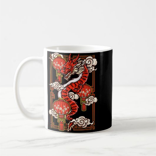 Mug Red Chinese New Year Of The Dragon 2024 Lanterns C (Gauche)