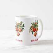 Mug Red Christmas Baubles avec Holly Festive (Devant droit)