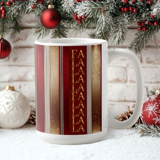 Mug Red Christmas Fa La La Motif#27 ID1009