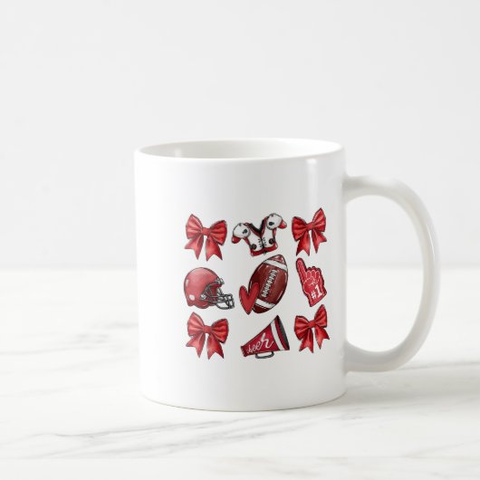Mug Red Coquette Bow Football Jour Femmes Filles Enfan (Droite)