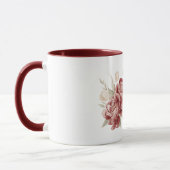Mug Red Cream Flowers (Gauche)