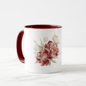 Mug Red Cream Flowers (Devant gauche)
