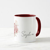 Mug Red Cream Flowers (Devant droit)