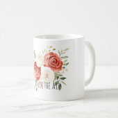 Mug Red Cream Roses Floral Love (Devant droit)