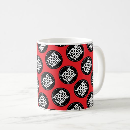 Mug Red Custom logo business pattern employee (Devant droit)