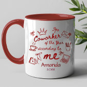 Mug Red doodle hand drawn funny coworker quote