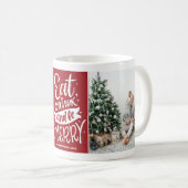 Mug Red Eat Drink et Joyeux Collage photo Noël (Devant droit)