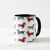 Mug Red Flannel Noël Dachshunds (Devant droit)
